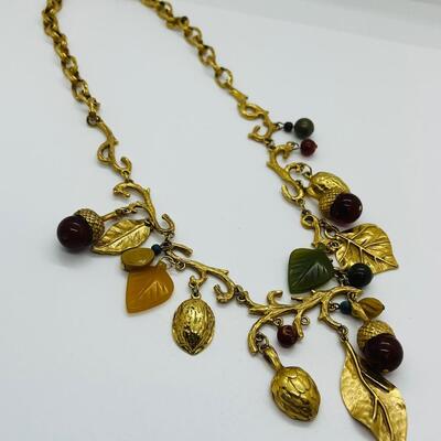 Lot 4: Vintage Artsy Fall  Necklace Inspired by Nature