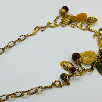 Lot 4: Vintage Artsy Fall  Necklace Inspired by Nature