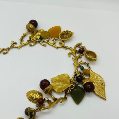 Lot 4: Vintage Artsy Fall  Necklace Inspired by Nature