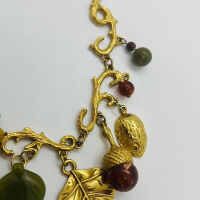 Lot 4: Vintage Artsy Fall  Necklace Inspired by Nature