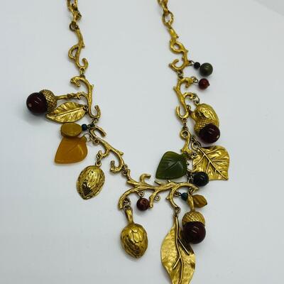 Lot 4: Vintage Artsy Fall  Necklace Inspired by Nature