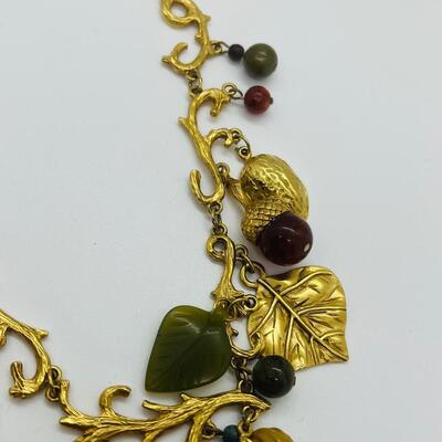 Lot 4: Vintage Artsy Fall  Necklace Inspired by Nature
