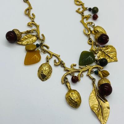 Lot 4: Vintage Artsy Fall  Necklace Inspired by Nature