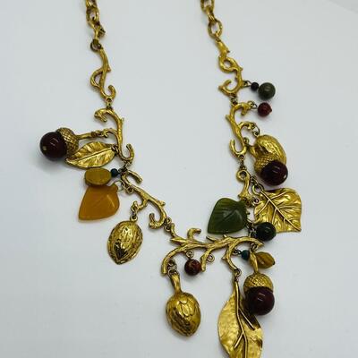 Lot 4: Vintage Artsy Fall  Necklace Inspired by Nature