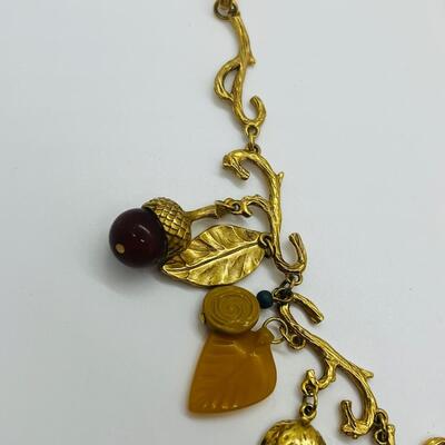 Lot 4: Vintage Artsy Fall  Necklace Inspired by Nature