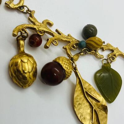 Lot 4: Vintage Artsy Fall  Necklace Inspired by Nature
