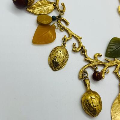 Lot 4: Vintage Artsy Fall  Necklace Inspired by Nature