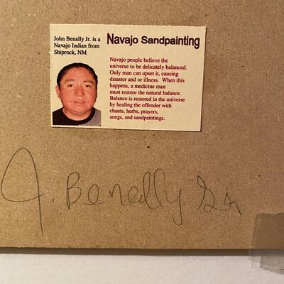 Navajo signed & framed sand art