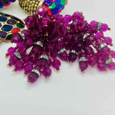 Lot 13: Vintage Colorful Chunky Clip-on Earrings
