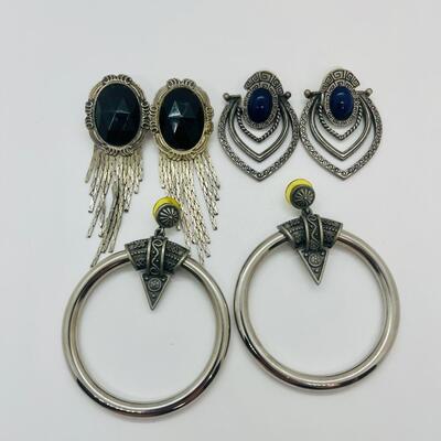 Lot 15: Silvertone Fashion Earrings by Jonette Jewelry and More (90's Large)