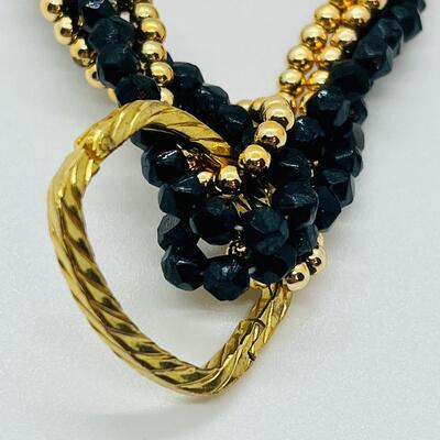 Lot 18: Black and Goldtone Chunky Costume Jewelry- Don Lin and more