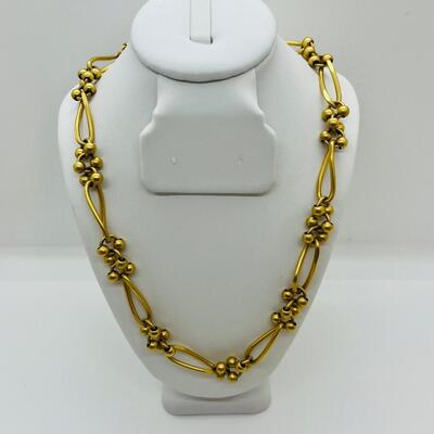 Lot 19: Vintage Givenchy Signed Set, Satin Finish Goldtone Jewelry lot