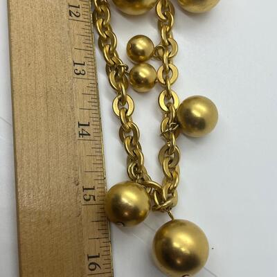 Lot 19: Vintage Givenchy Signed Set, Satin Finish Goldtone Jewelry lot