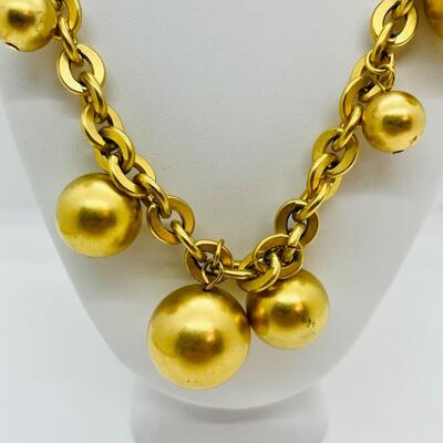 Lot 19: Vintage Givenchy Signed Set, Satin Finish Goldtone Jewelry lot