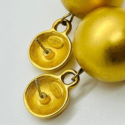 Lot 19: Vintage Givenchy Signed Set, Satin Finish Goldtone Jewelry lot