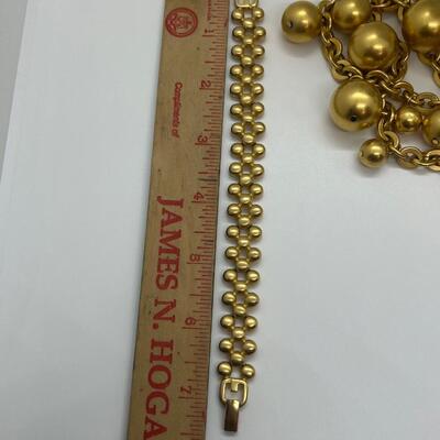 Lot 19: Vintage Givenchy Signed Set, Satin Finish Goldtone Jewelry lot