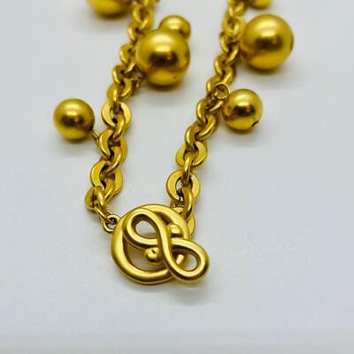 Lot 19: Vintage Givenchy Signed Set, Satin Finish Goldtone Jewelry lot