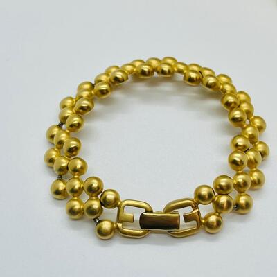 Lot 19: Vintage Givenchy Signed Set, Satin Finish Goldtone Jewelry lot