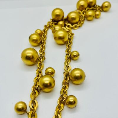 Lot 19: Vintage Givenchy Signed Set, Satin Finish Goldtone Jewelry lot