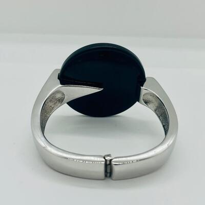 Lot 29: HTF Art Deco Vintage Trifari Set: Black and Rhinestone, Geometric, Unique Clasp and another bracelet Crown Trifari bangle