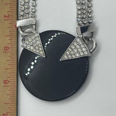 Lot 29: HTF Art Deco Vintage Trifari Set: Black and Rhinestone, Geometric, Unique Clasp and another bracelet Crown Trifari bangle