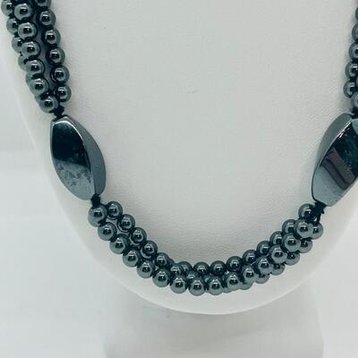 Lot 34: Hematite Necklace and Clip on Earrings Set