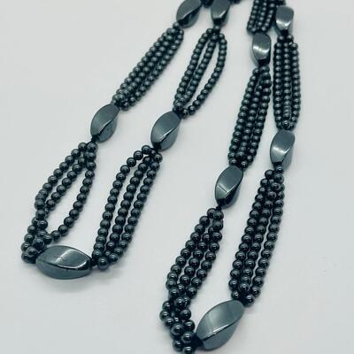 Lot 34: Hematite Necklace and Clip on Earrings Set