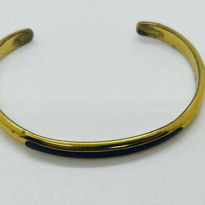 Lot 38: Vintage Cuff Bracelets w/ Green and Purple Inlay (70s/80s look)
