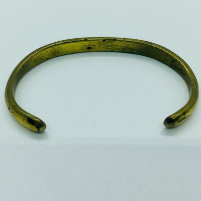 Lot 38: Vintage Cuff Bracelets w/ Green and Purple Inlay (70s/80s look)