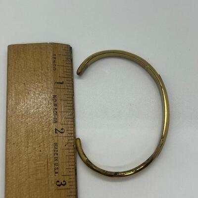 Lot 38: Vintage Cuff Bracelets w/ Green and Purple Inlay (70s/80s look)