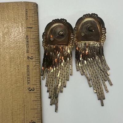 Lot 42: Goldtone two pr. Costume Clip on and 2 pr. Pierced Earrings