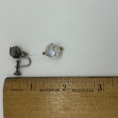 Lot 44: Vintage Aurora Borealis Beaded Clip on Earrings