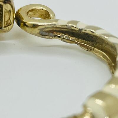 Lot 45: Vintage 70's Donald Stannard Tiger Enamel & Goldtone Spring Hinged Bracelet