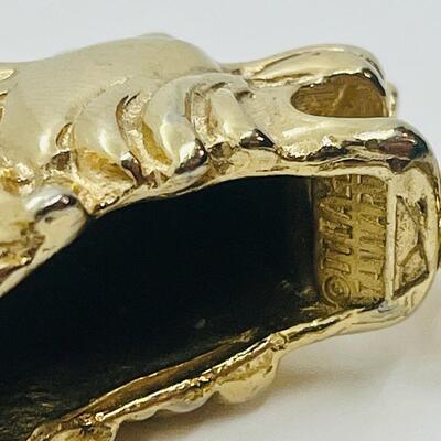 Lot 45: Vintage 70's Donald Stannard Tiger Enamel & Goldtone Spring Hinged Bracelet