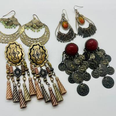 Lot 46: Boho Style Dangle Earrings for Pierced Ears