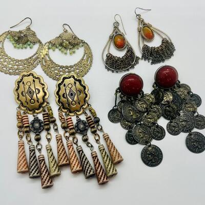 Lot 46: Boho Style Dangle Earrings for Pierced Ears