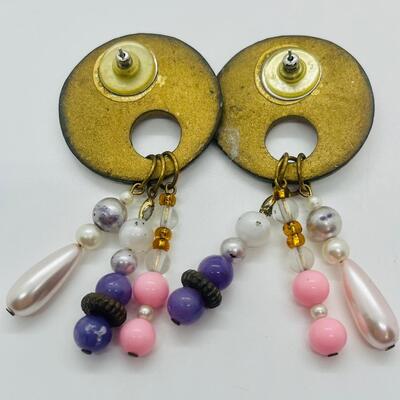 Lot 47: Vintage 80's-90's Style Pierced Pink/Pastels Earrings