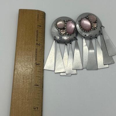 Lot 47: Vintage 80's-90's Style Pierced Pink/Pastels Earrings