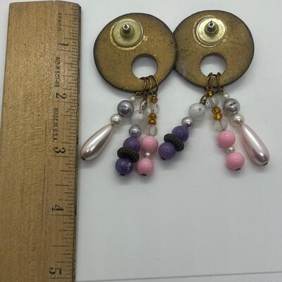 Lot 47: Vintage 80's-90's Style Pierced Pink/Pastels Earrings