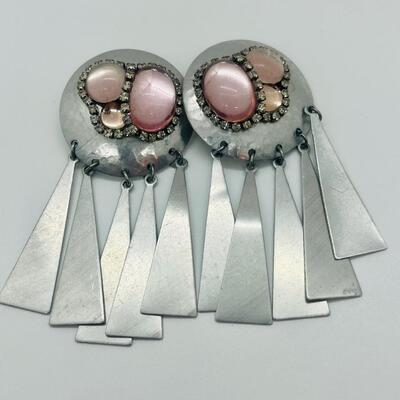 Lot 47: Vintage 80's-90's Style Pierced Pink/Pastels Earrings