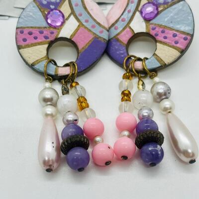 Lot 47: Vintage 80's-90's Style Pierced Pink/Pastels Earrings
