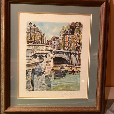 Vintage framed signed and numbered print by P. E. Cambier