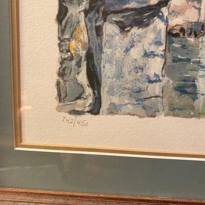 Vintage framed signed and numbered print by P. E. Cambier