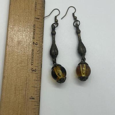 Lot 53: Earth-tone Beaded Necklace/ Earring Set & "Blingy" Beaded Multi Strand Necklace