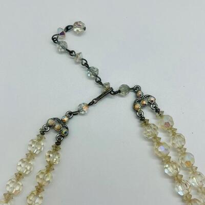Lot 55: Vintage Art Deco Glass Beaded,Aurora Borealis, Multi Strand Necklaces & Bracelet