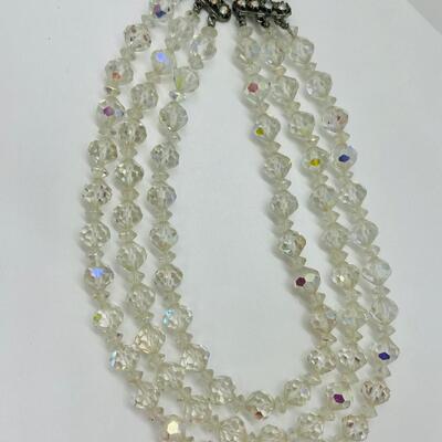 Lot 55: Vintage Art Deco Glass Beaded,Aurora Borealis, Multi Strand Necklaces & Bracelet