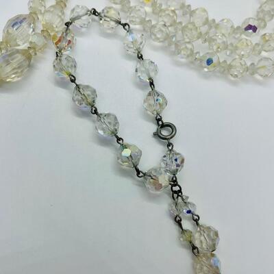 Lot 55: Vintage Art Deco Glass Beaded,Aurora Borealis, Multi Strand Necklaces & Bracelet