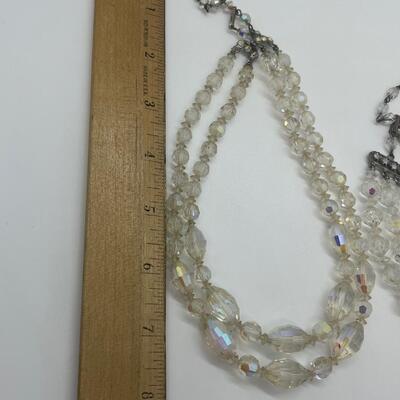 Lot 55: Vintage Art Deco Glass Beaded,Aurora Borealis, Multi Strand Necklaces & Bracelet