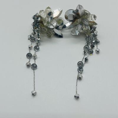 Lot 56: Multi Strand Beaded Necklace, Bracelet and Clip On Earrings
