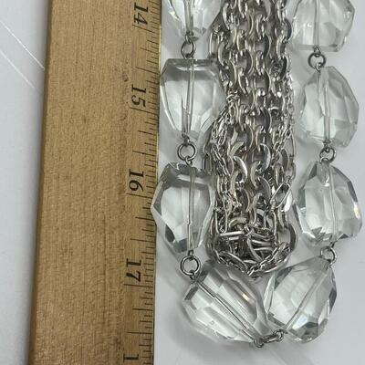 Lot 56: Multi Strand Beaded Necklace, Bracelet and Clip On Earrings